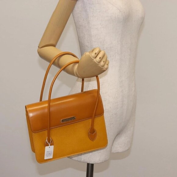 Burberrys Hand Bag Leather Yellow Auth